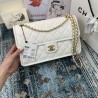 Perfect Large Crossbody Bag Grained Calfskin AS2358 White