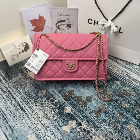 UK Large Crossbody Bag Grained Calfskin AS2358 Rose