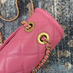 UK Large Crossbody Bag Grained Calfskin AS2358 Rose