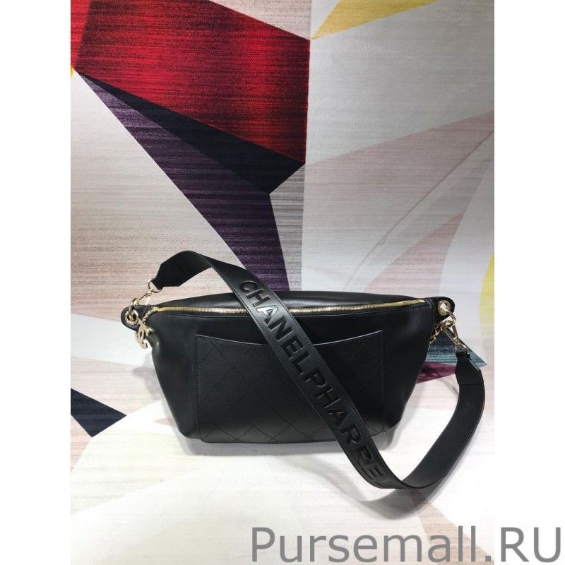 Inspired Large Diagonal Cross Waist Bag AS0550 Black