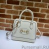 Designer 1955 Horsebit Small Top Handle Bag 621220 White