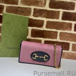 Replicas Horsebit 1955 chain wallet 621892 Pink