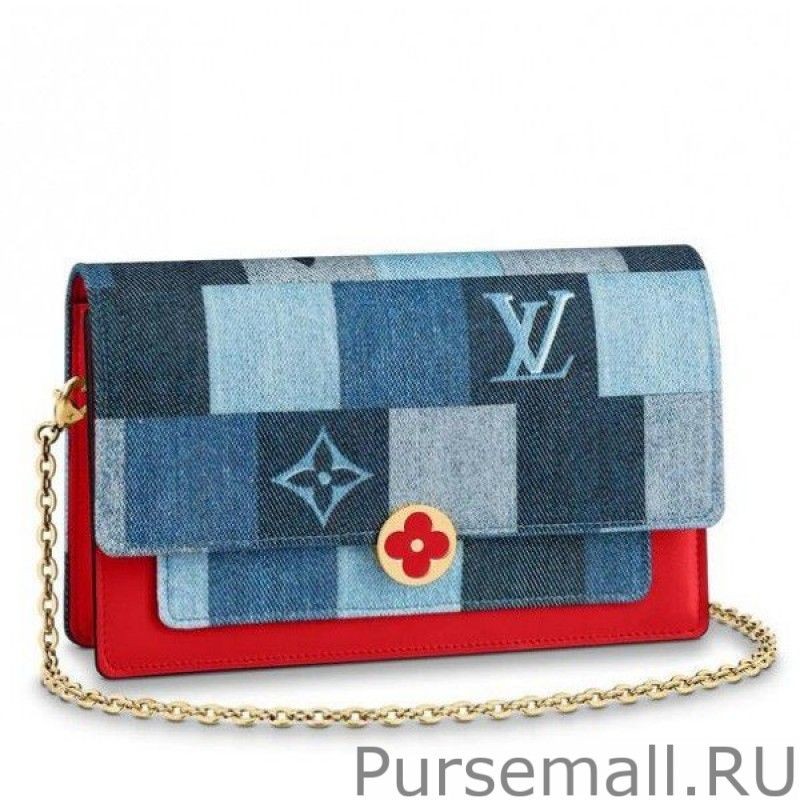 High Flore Chain Wallet Monogram Denim M69036