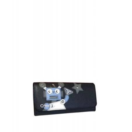 Replicas Prada Robot Leather Wallet 1TL290 Blue