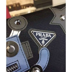 Replicas Prada Robot Leather Wallet 1TL290 Blue