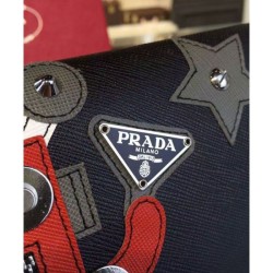 Designer Prada Robot Leather Wallet 1TL290 Red