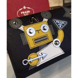 Cheap Prada Robot Leather Wallet 1TL290 Yellow