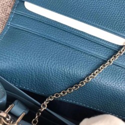 AAA+ Prada Glacé Calf leather flap Wallet Blue