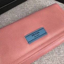 UK Prada Glacé Calf leather flap Wallet Pink