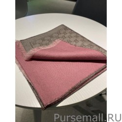 Luxury GG jacquard cashmere scarf 23 x 180 Pink