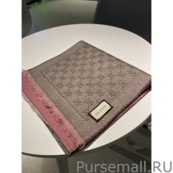 Luxury GG jacquard cashmere scarf 23 x 180 Pink