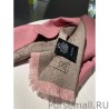 Luxury GG jacquard cashmere scarf 23 x 180 Pink