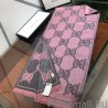 Wholesale GG Lurex jacquard logo cashmere scarf Rose