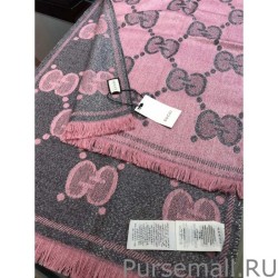 Wholesale GG Lurex jacquard logo cashmere scarf Rose