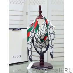 Replicas printed silk scarf 110 x 110 White