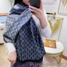 Top Quality Wool GG jacquard Double-sided square Scarf Blue