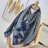 Top Quality Wool GG jacquard Double-sided square Scarf Blue