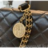Copy Medallion Bag With Grained Calfskin AS2528 Black