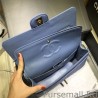 High Quality Medium Chevron Grain Embossed Calfskin Bag A01112 Blue