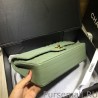 Perfect Medium Chevron Grain Embossed Calfskin Bag A01112 Light Green