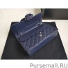 Replica Medium Classic Caviar Flap Bag A1112 Blue Siliver / Gold Hardware