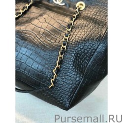 Replica Metallic Croc Embossed Large Shopping Bag AS0801