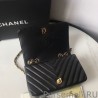 Copy Mini Chevron Statement Flap Bag A91586 Black