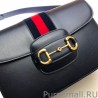 High Quality 1955 Horsebit Small Shoulder Bag 602204 Dark Blue