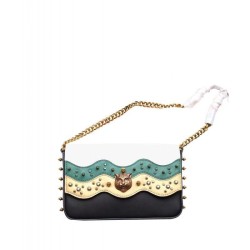 Luxury Studded Leather Chain Shoulder Bag 432410 Green