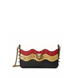 Luxury Studded Leather Chain Shoulder Bag 432410 Red