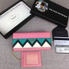 Cheap Prada Saffiano leather flap wallet decorated with multicolored Greek key motif Sky Blue