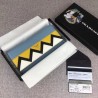 Best Prada Saffiano leather flap wallet decorated with multicolored Greek key motif Yellow