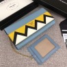 Best Prada Saffiano leather flap wallet decorated with multicolored Greek key motif Yellow