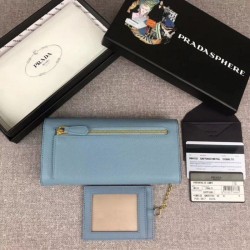 Best Prada Saffiano leather flap wallet decorated with multicolored Greek key motif Yellow