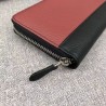Designer Prada Saffiano leather Zip Around Wallet Wine Red / Black