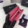 UK Prada Saffiano Zip Around Wallet Pink