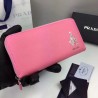 UK Prada Saffiano Zip Around Wallet Pink