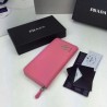 UK Prada Saffiano Zip Around Wallet Pink