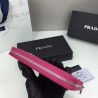 Copy Prada Saffiano Zip Around Wallet Wine Red