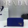 AAA+ Prada Zip Around Wallet Blue