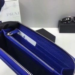 AAA+ Prada Zip Around Wallet Blue