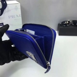 AAA+ Prada Zip Around Wallet Blue