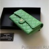 Knockoff A80758 Quilted Long Flap Wallet Green