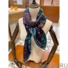 Inspired Hermes Cashmere silk Shawl 140 Navy Blue