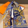 High Quality Hermes Cashmere Silk square Shawl 140 Blue