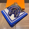 High Quality Hermes Cashmere Silk square Shawl 140 Blue