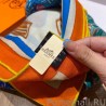 High Hermes Cashmere Silk square Shawl 140 Orange