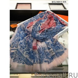 Wholesale Hermes City of Horses Cashmere Scarf 110 x 200 Pink
