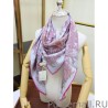 Perfect Hermes flower wing brocade cashmere silk Shawl 140 Rose