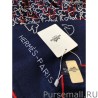 Best Hermes fun horsehead cashmere silk Shawl 140 Navy blue